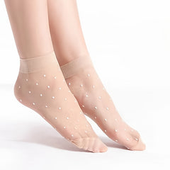 Polka Dots Mesh Socks for Women