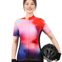 Block Zip up Cycling Jersey Short Sleeve Women's Activewear
