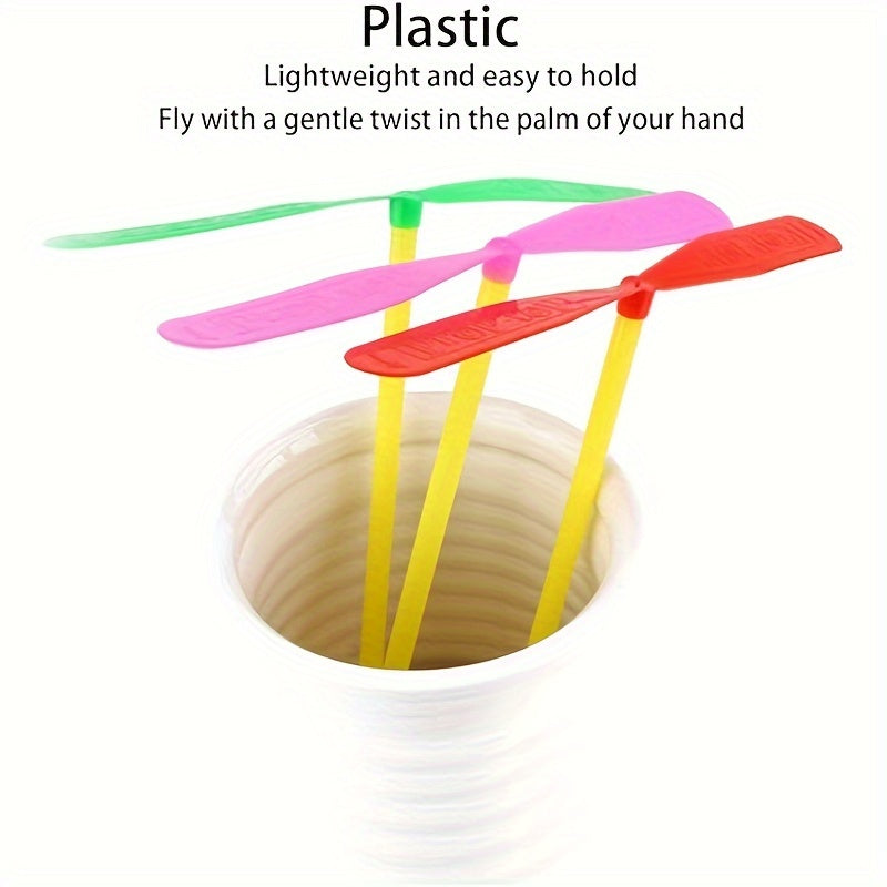 Bamboo Dragonfly Hand Rubbing Plastic Propeller Flying Toy