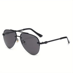 Polarized Semi Rimless Pilot Sunglasses UV400