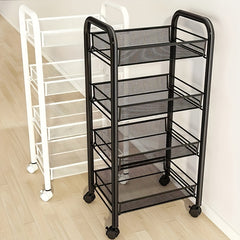 4 Tier Kitchen Cart On Wheels Rolling Shelf Storage Floor Movable Small Cart