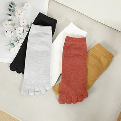 Soft Cotton Toe Socks Mid Tube Women's Socks