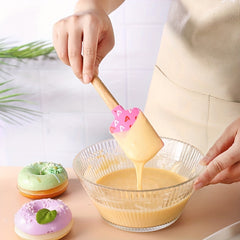 Easter Bunny Silicone Spatula Wood Handle Cake Cream Icing Scraping