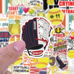 50pcs Fort Softball Graffiti Waterproof Vinyl Stickers