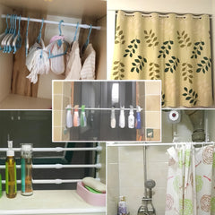 Adjustable Hanging Closet Rod Durable Telescopic Clothes Rod Heavy Duty Rack