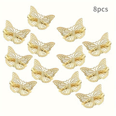 8pcs Butterfly Shaped Hair Clips Metal Hair Pins Hair Accessories For Women
