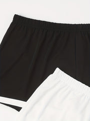 3 Pack Plus Size Colorblock Wide Leg Pajama Shorts Set