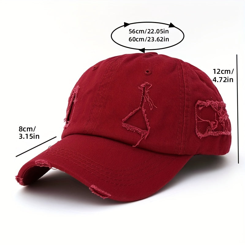 Vintage Ripped Unisex Baseball Cap Lightweight Dad Hat Adjustable Sun Hats