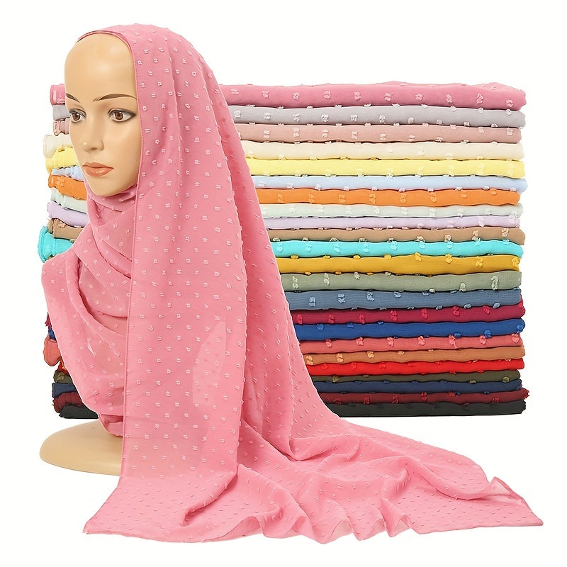 Solid Malaysia Bandana Shawl Soft Chiffon Scarf Sun Protective Headband Wrap