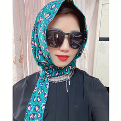 Leopard Print Lace Up Head Scarf Head Wrap Turban Bandana for Women