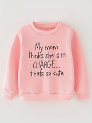 Girls' Cute Print Crew Neck Sweatshirt Pullover