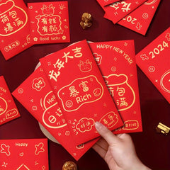 10pcs Chinese Dragon Year Red Envelopes Money Pockets