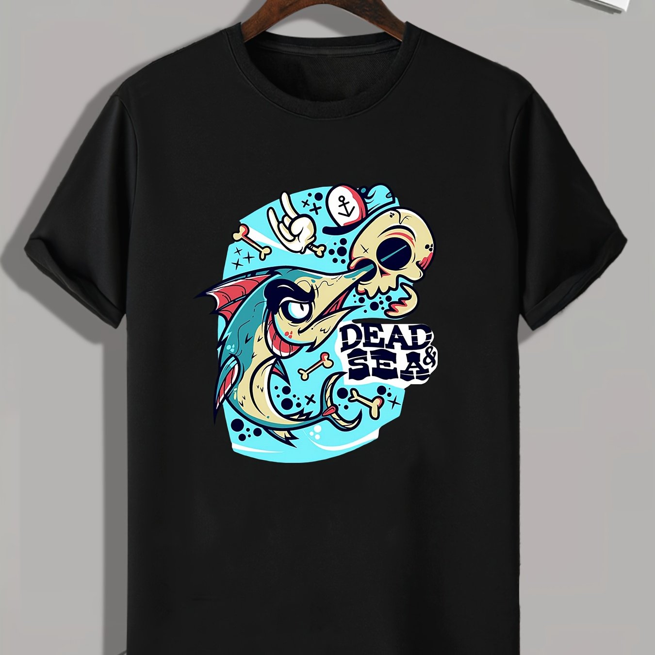 DEAD SEA Print Men's Graphic T shirt Casual Comfy Tees For Summer
