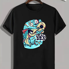 DEAD SEA Print Men's Graphic T shirt Casual Comfy Tees For Summer
