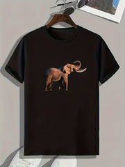 Elephant Print Men's Graphic T shirt Casual Comfy Tees For Summer