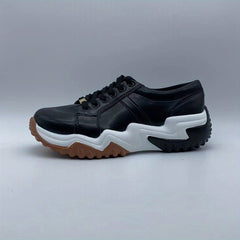 Women's Colorblock Platform Sneakers Round Toe Lace Up Sports Shoes