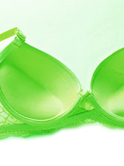 Women's Push Up Lace Panel Bra Medium Stretch