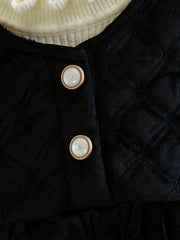 Sleeveless Winter Dress For Toddler Girls Button Collar Tank Dress
