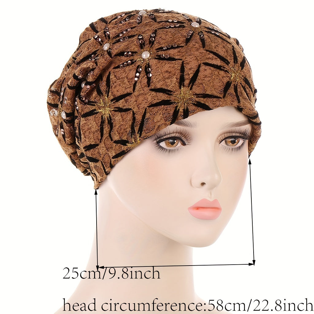 Vintage Flower Print Turban Head Scarf Ramadan Wrap