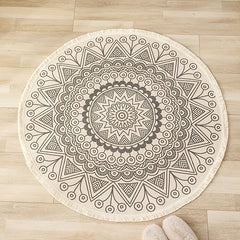 Boho Round Area Rug Printed Throw Rugs Living Room Bedroom Carpet