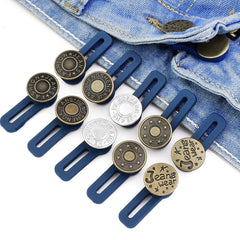 5pc Button Extender For Pants Adjustable Waist No Sew Buttons Easy To Use