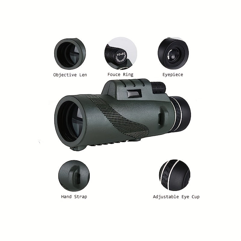 40x60 Monocular Telescope High Definition for Bird Watching and Travel
