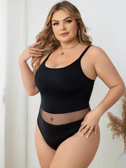Sexy Fishnet Bodysuit Round Neck Slim Fit