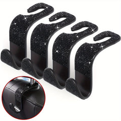 Bling Rhinestone Car Seat Hooks 4 Pack