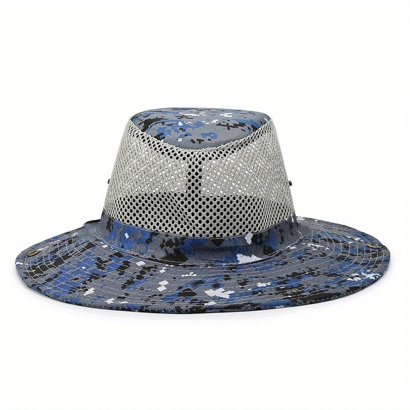 Summer Casual Camouflage Hollow Belt Rope Sunscreen Large Eaves Sun Hat