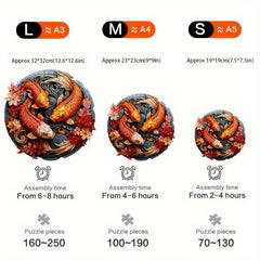 Fortune Carp Wooden Puzzle Animal Shapes Brain Teaser Gift
