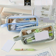 Large Capacity Double Layer Student Stationery Box