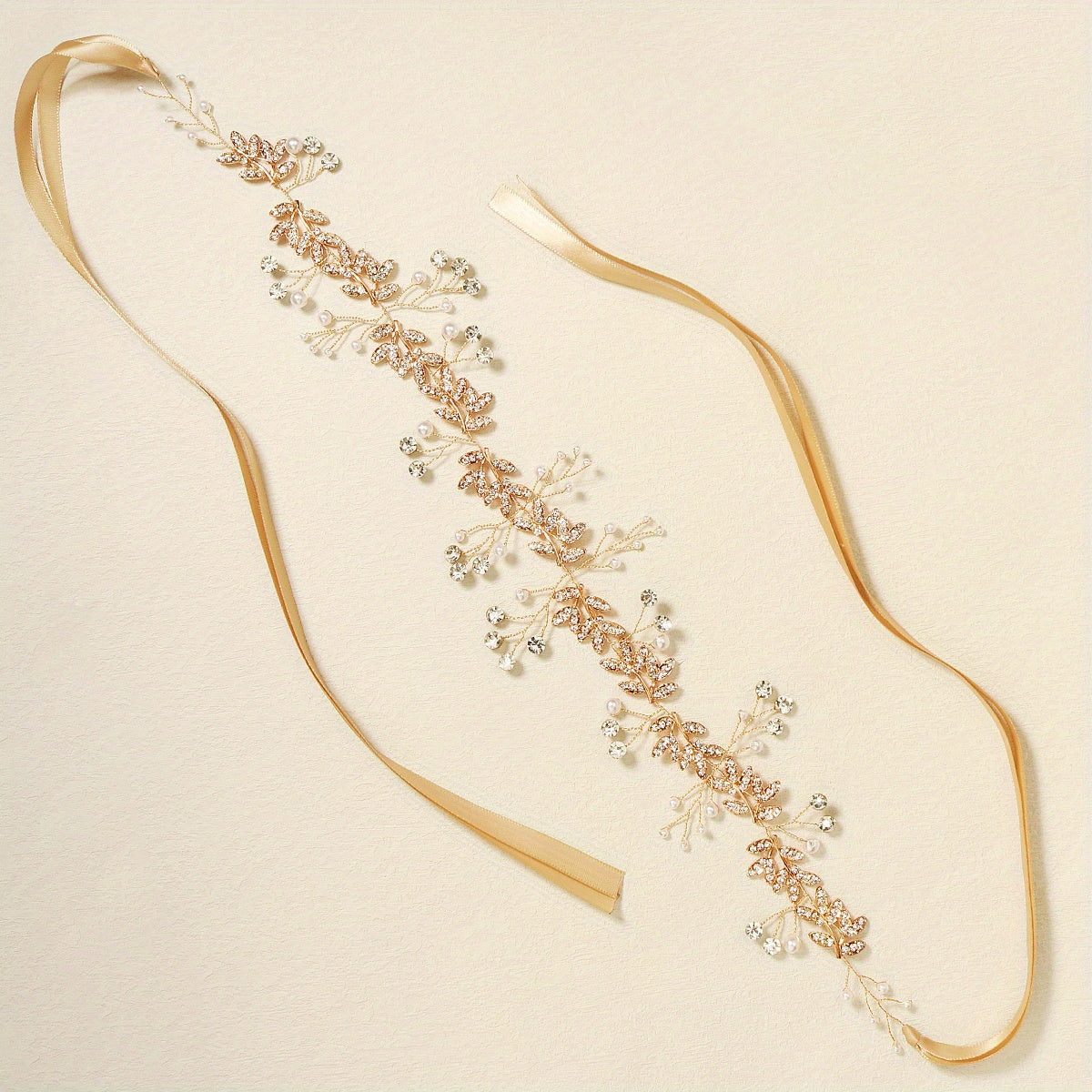 Rhinestone Crystal Pearl Headband Bridal Hair Accessory