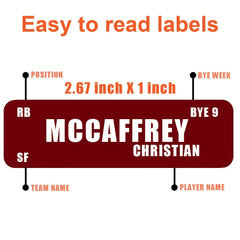 Fantasy Football Draft Board Season Kit 12 Teams 20 Rounds & 450 Stickers
