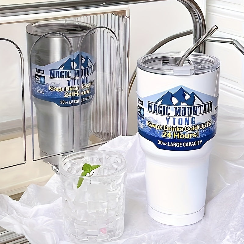 30oz Stainless Steel Vacuum Insulated Tumbler With Lid And Straw