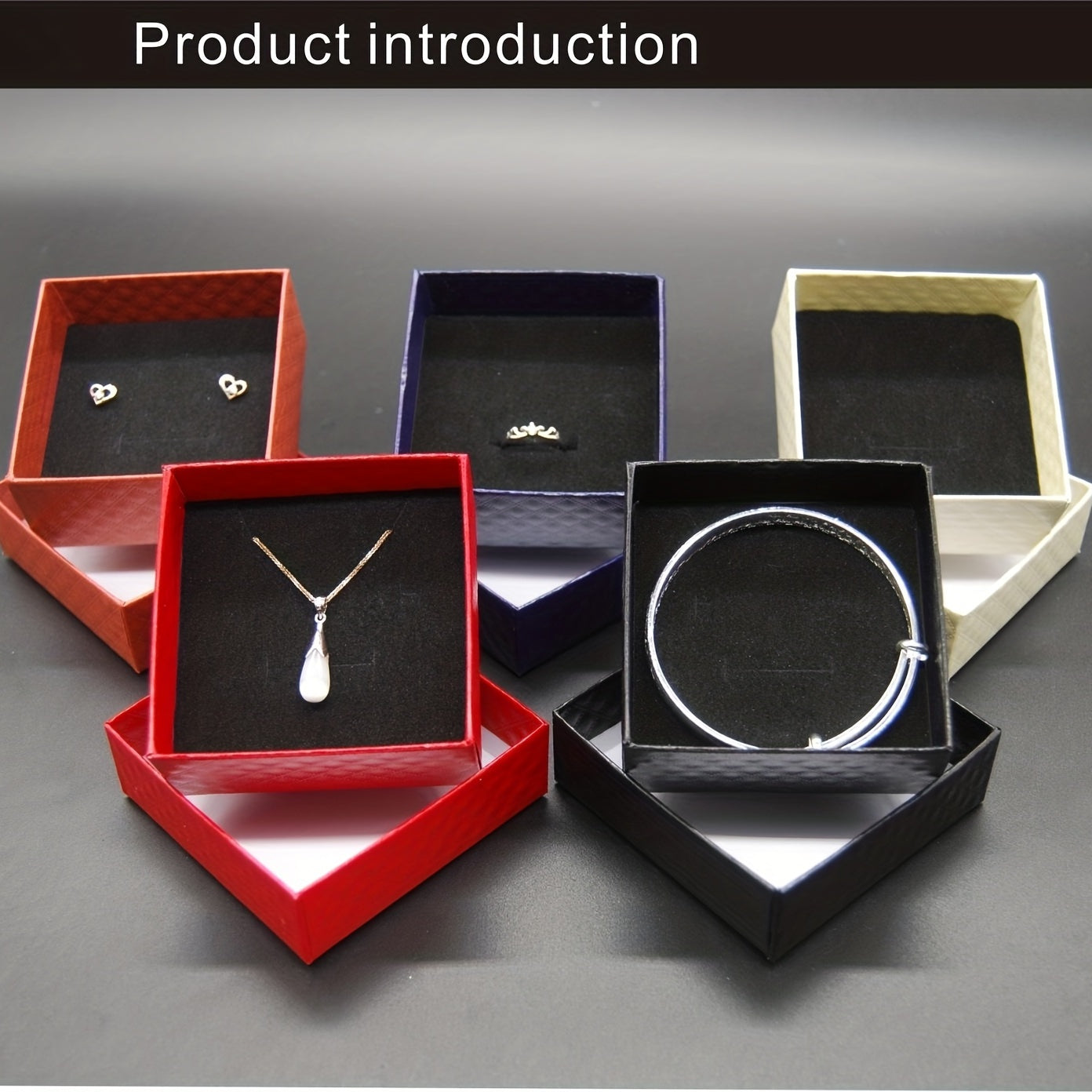 5pcs High Striped Jewelry Box For Necklace Pendant Earrings Bracelet