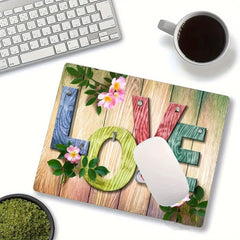 LOVE Letters Mouse Pad Washable Non Slip Rubber Base Mouse Pad
