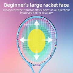 SALYWEE Aluminum Carbon Tennis Racket with Bag for Beginners