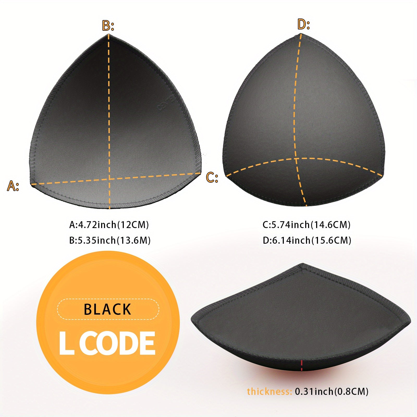 Triangle Cups Bra Insert Pads Soft & Comfy Chest Enhancer Pads Women's Lingerie