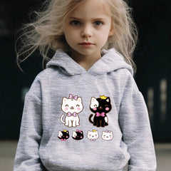 Yinyang Kitty Print 2pcs Girls Outfits For Sports