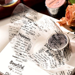 Retro English Word Plant Base Bag DIY Sticker PET Tape