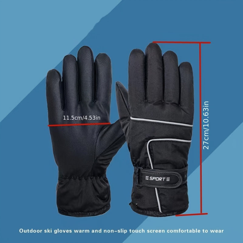 Winter Outdoor Sport Skiing Gloves Plus Velvet Warm Windproof Waterproof