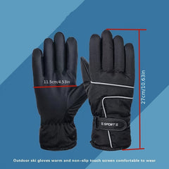 Winter Outdoor Sport Skiing Gloves Plus Velvet Warm Windproof Waterproof