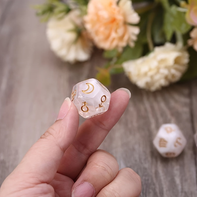 3pcs 12 Sided Astrological Dice Set For Board Game