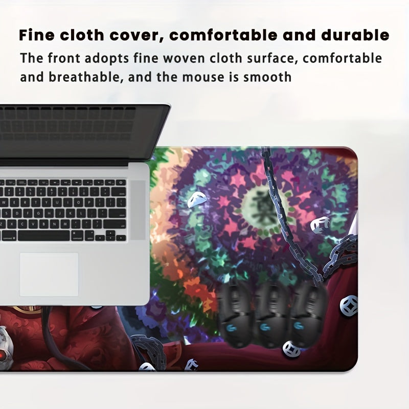 Large Red Ghost Mouse Pad 23.7x11.8in - Non-slip Rubber Desktop Protection Pad