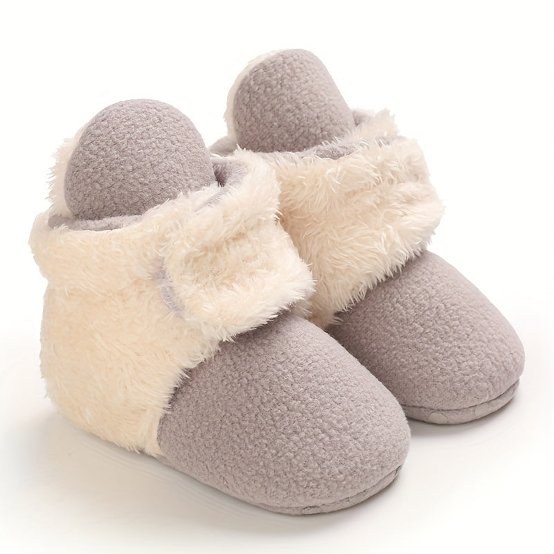 Warm Hook and Loop Fastener Boots for Baby Boys and Girls