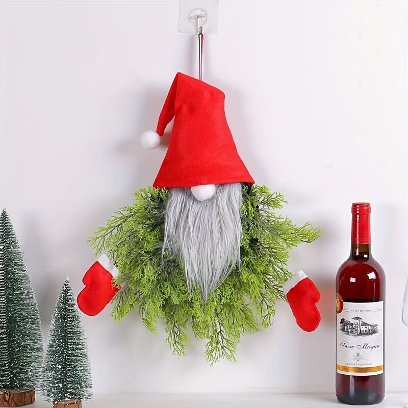 Faceless Old Man Christmas Wreath Door Hanging