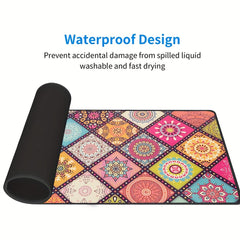 Retro Floral Pattern Mousepad Keyboard Pad Rubber Anti Slip Office Desk Mat