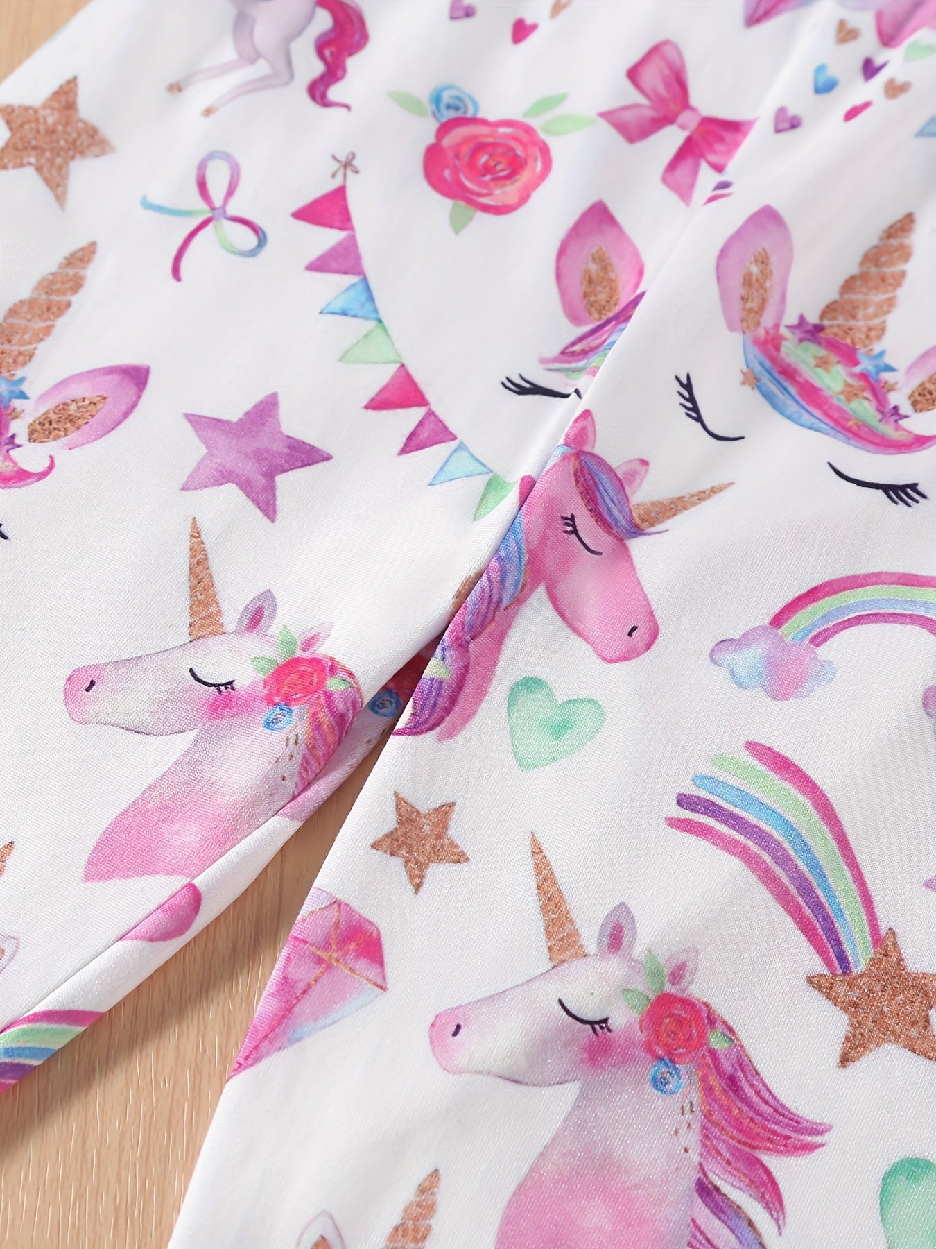 Girls' Unicorn & Stretchy Athletic Leggings Kids Elastic Waist Ankle Pants