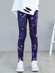 Girls Fairy Graphic Stretch Athletic Leggings High Waist Yoga Pants