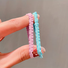 50pcs Colorful Ruffled Mini Hair Ties for Baby Girls